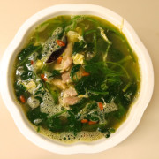 166. Century Egg Mix Meat &amp; Spinach Soup 上湯菠菜